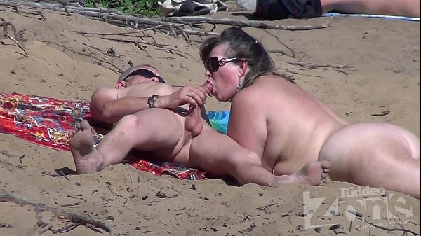 Mature wife amateur blowjob on a nudist beach